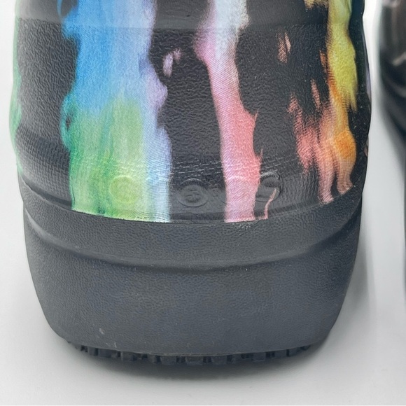 Crocs Neria Pro II Slip On Work Nurse Clogs Shoes Black Tie Dye Womens Size 7 - Picture 4 of 12